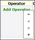 Choose Comparison Operator